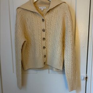 J. Crew Women's Cream Cable Knit Cardigan